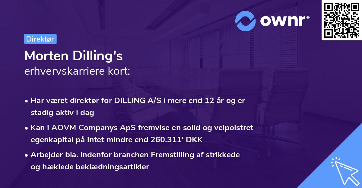 Morten Dilling's erhvervskarriere kort
