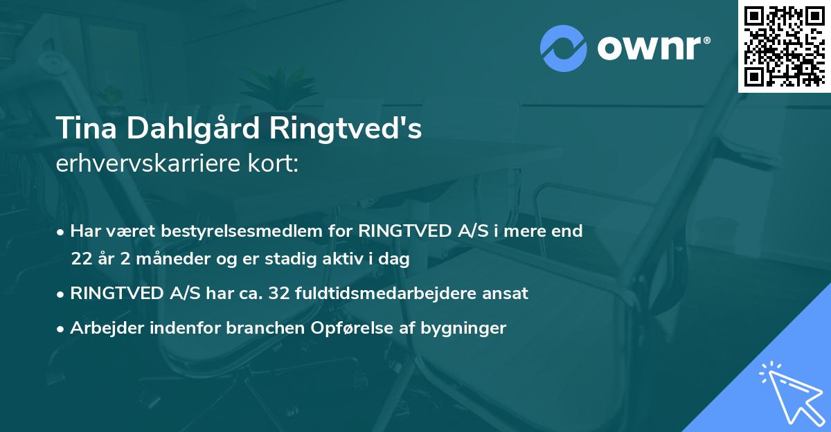 Tina Dahlgård Ringtved's erhvervskarriere kort