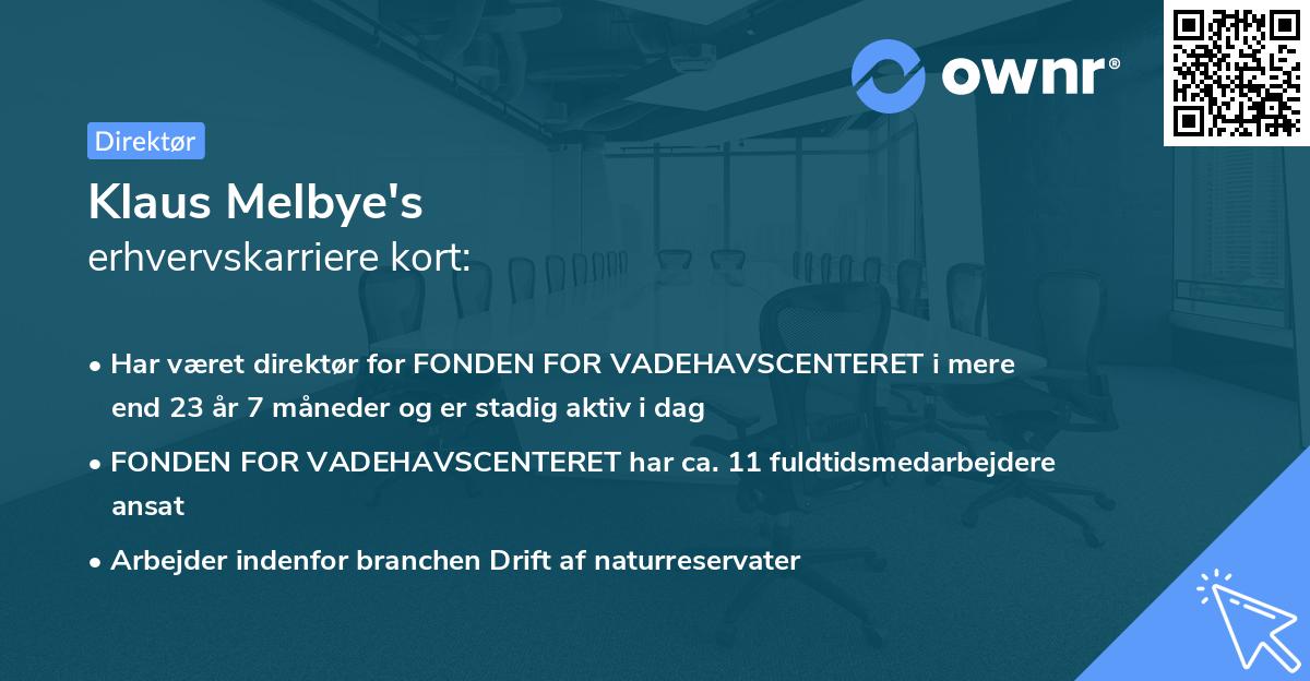Klaus Melbye's erhvervskarriere kort