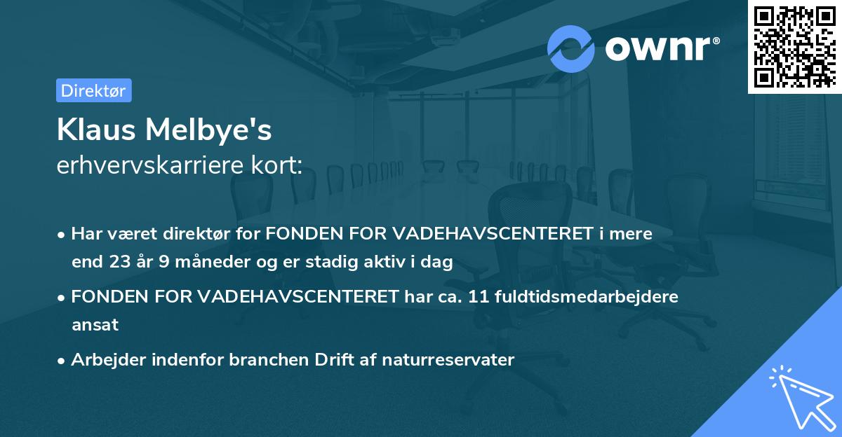 Klaus Melbye's erhvervskarriere kort