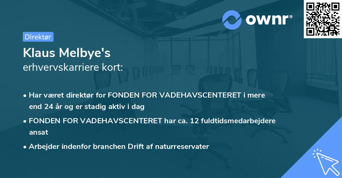 Klaus Melbye's erhvervskarriere kort
