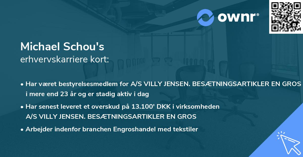 Michael Schou's erhvervskarriere kort