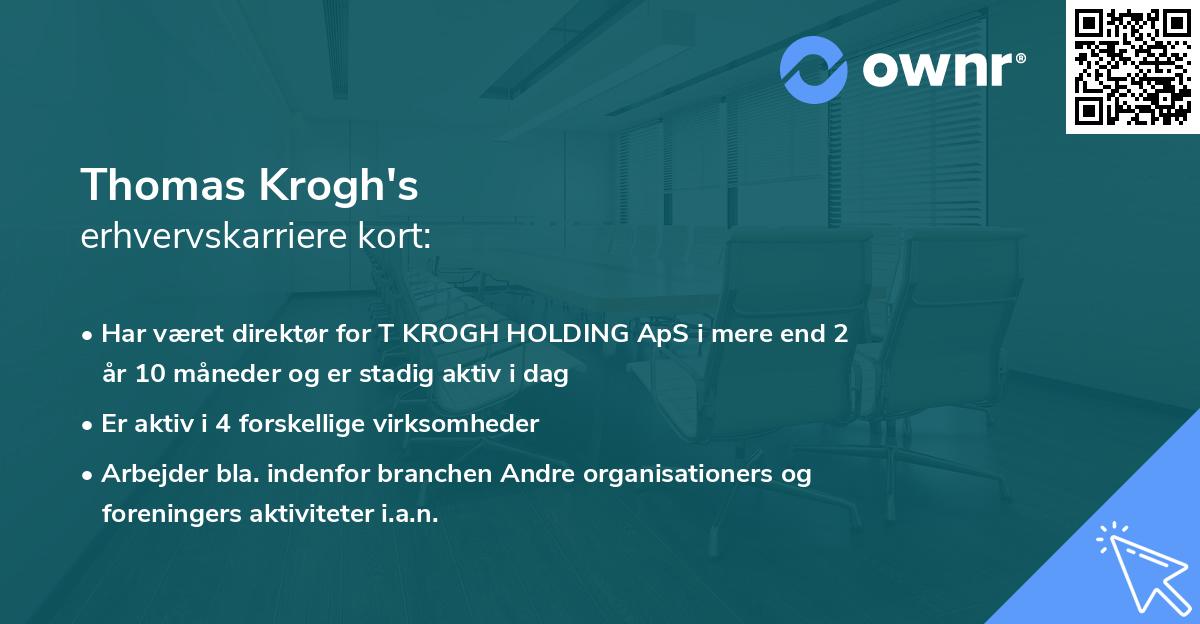 Thomas Krogh's erhvervskarriere kort