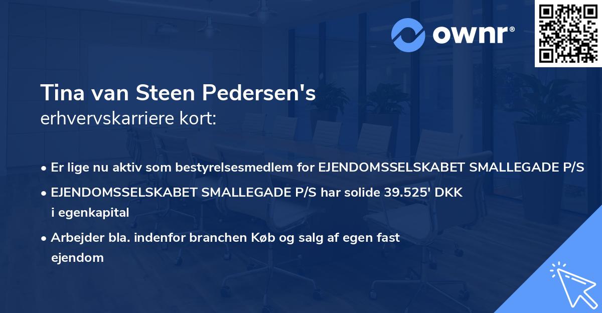 Tina van Steen Pedersen's erhvervskarriere kort