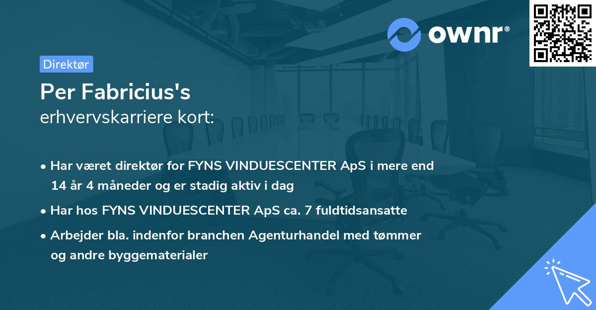 Per Fabricius's erhvervskarriere kort