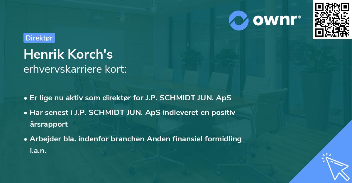 Henrik Korch's erhvervskarriere kort