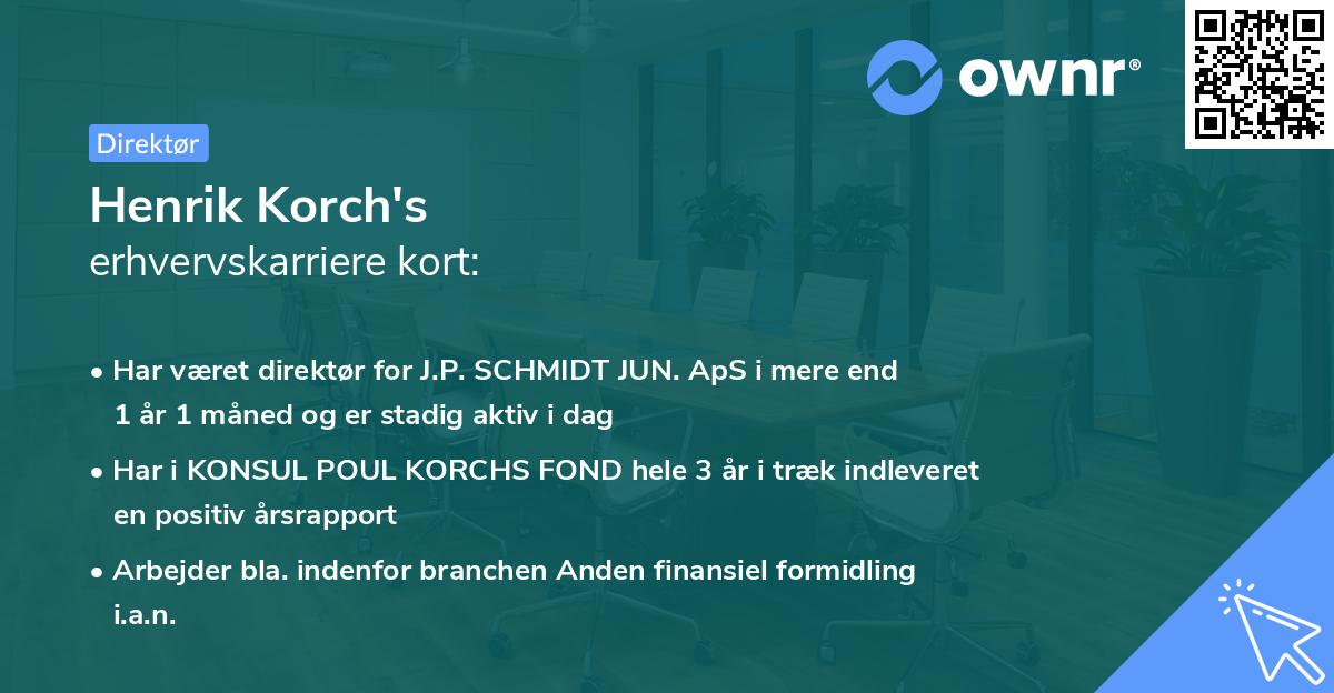 Henrik Korch's erhvervskarriere kort