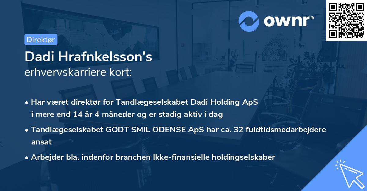 Dadi Hrafnkelsson's erhvervskarriere kort