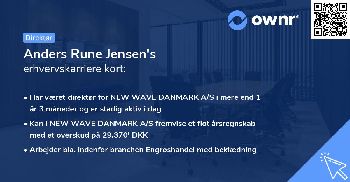 Anders Rune Jensen's erhvervskarriere kort