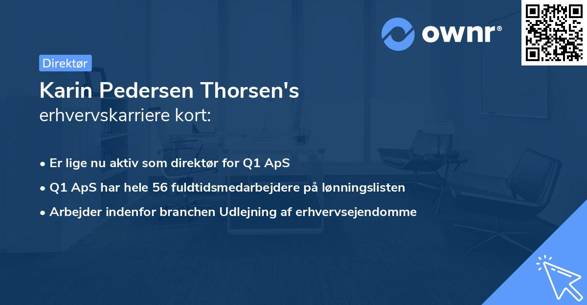 Karin Pedersen Thorsen's erhvervskarriere kort