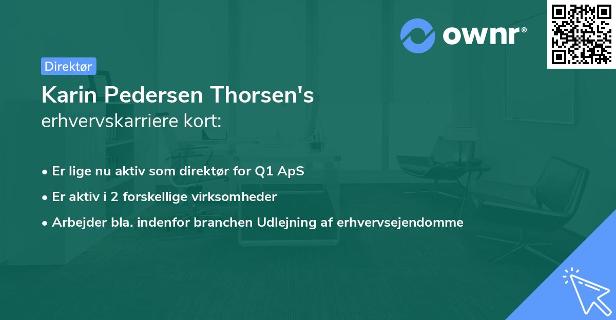 Karin Pedersen Thorsen's erhvervskarriere kort
