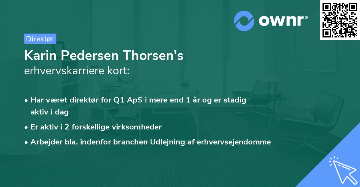 Karin Pedersen Thorsen's erhvervskarriere kort