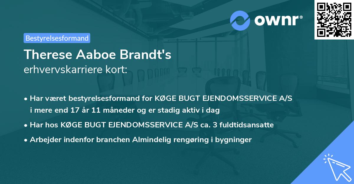 Therese Aaboe Brandt's erhvervskarriere kort