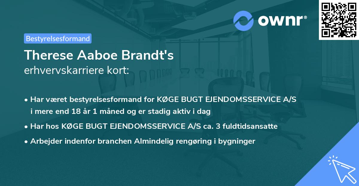 Therese Aaboe Brandt's erhvervskarriere kort
