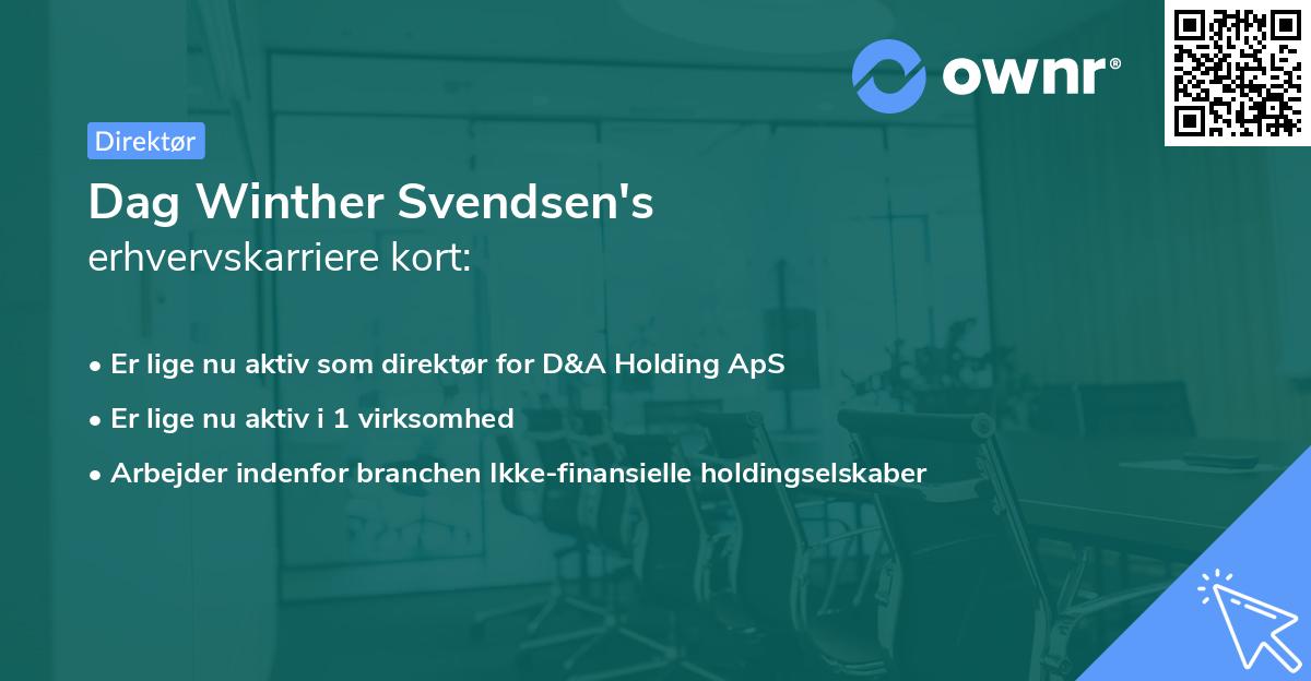 Dag Winther Svendsen's erhvervskarriere kort