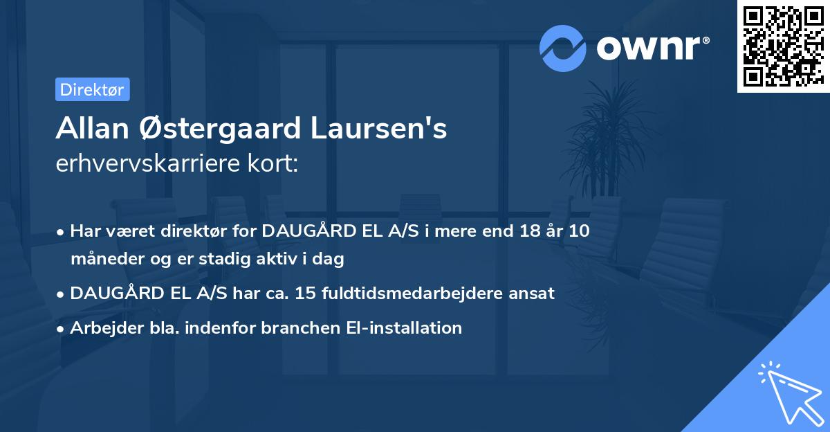 Allan Østergaard Laursen's erhvervskarriere kort