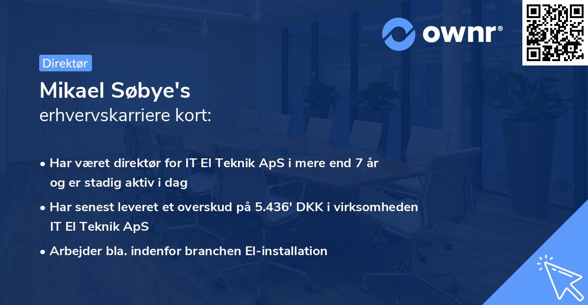 Mikael Søbye's erhvervskarriere kort