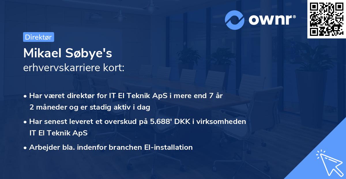 Mikael Søbye's erhvervskarriere kort