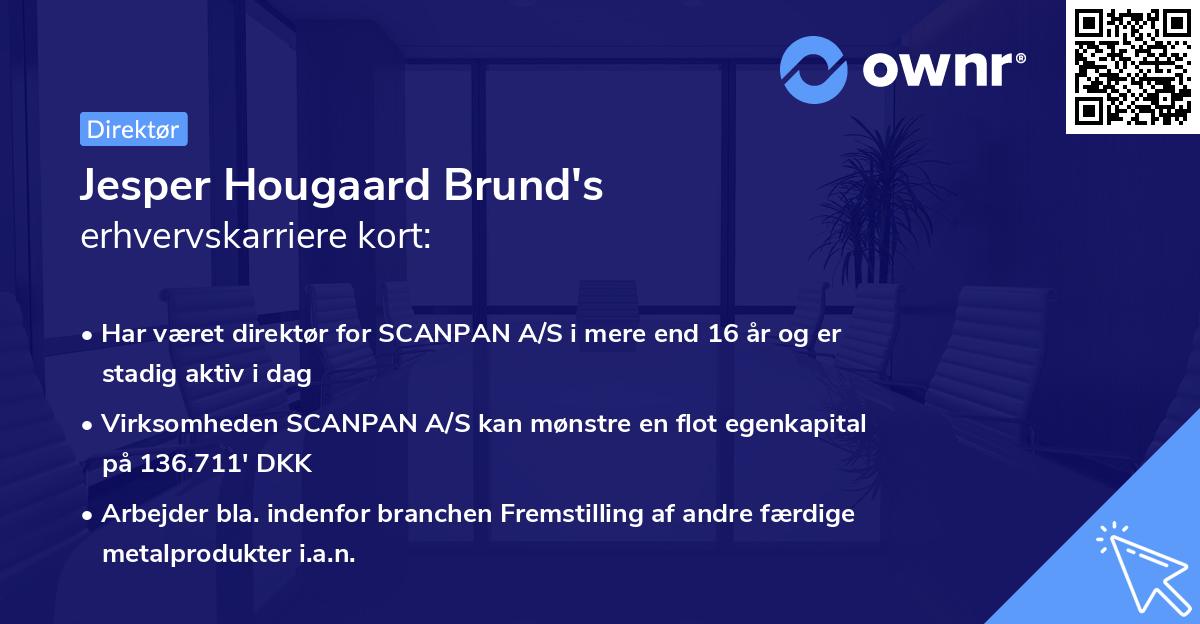 Jesper Hougaard Brund's erhvervskarriere kort