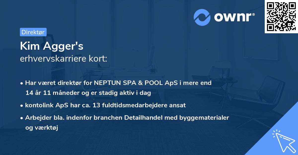 Kim Agger's erhvervskarriere kort