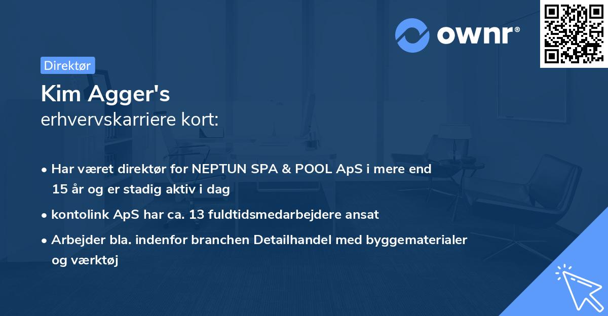 Kim Agger's erhvervskarriere kort