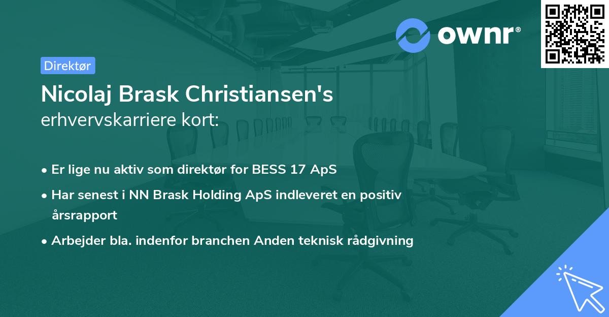Nicolaj Brask Christiansen's erhvervskarriere kort