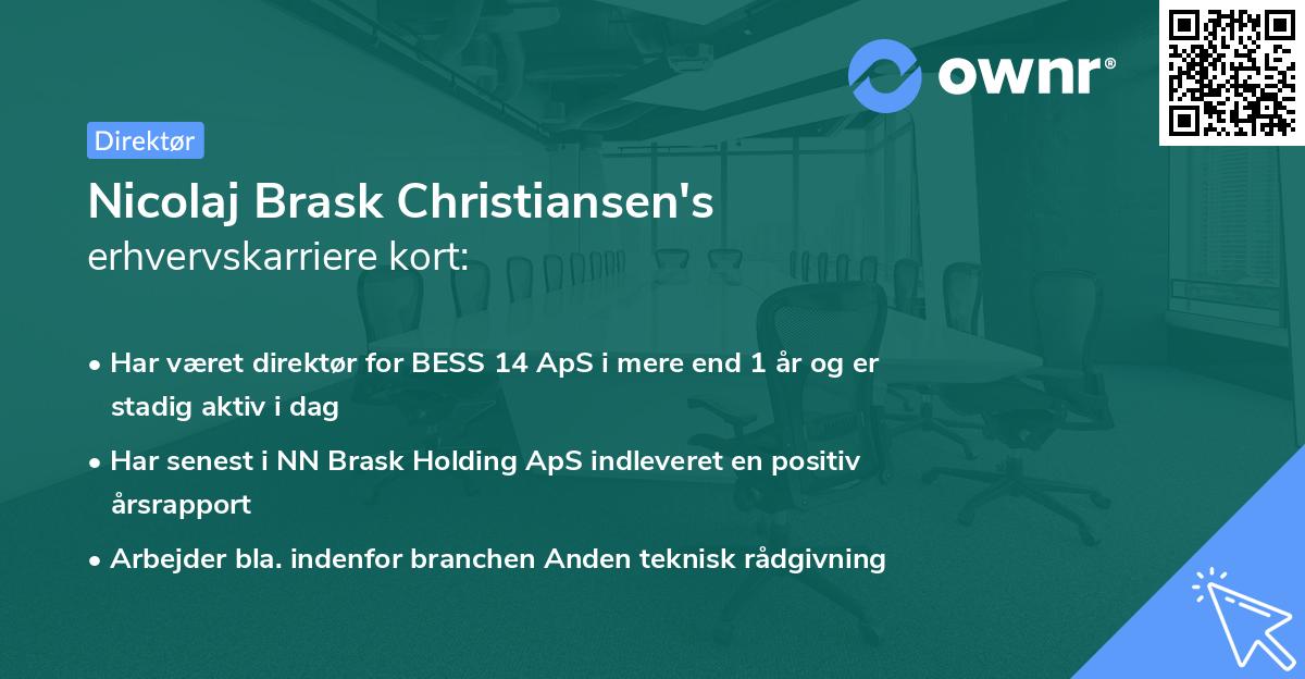 Nicolaj Brask Christiansen's erhvervskarriere kort