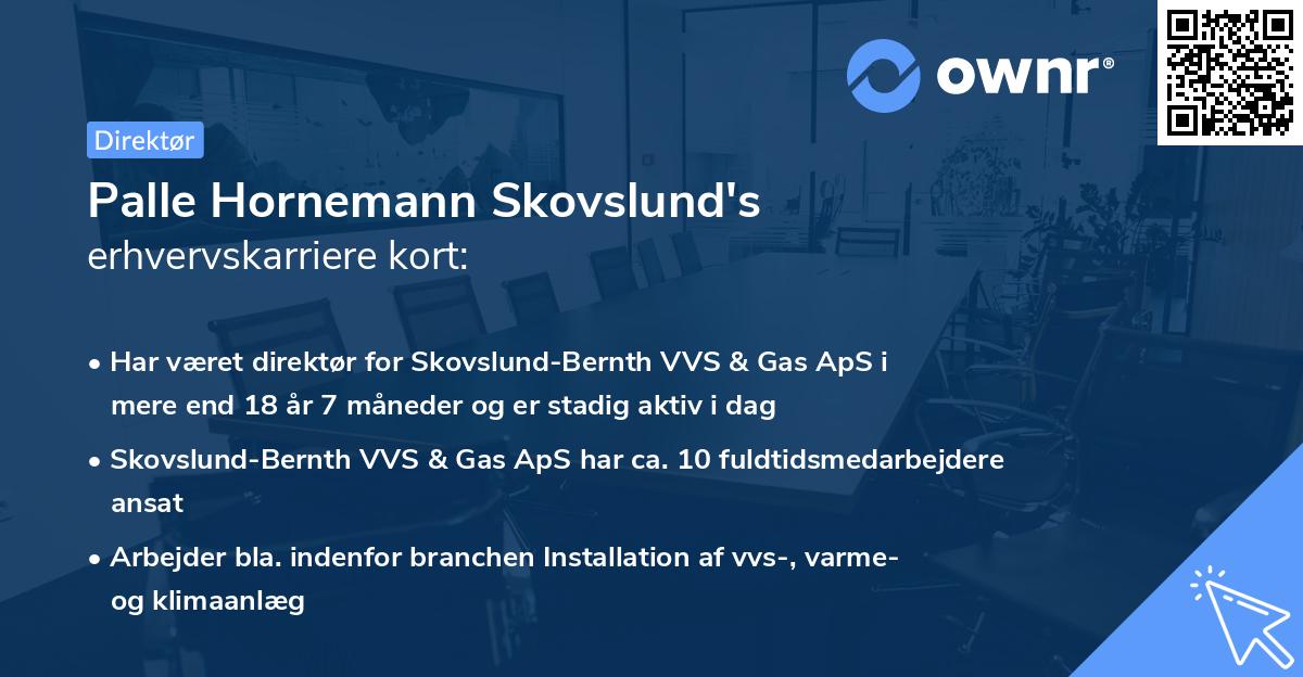 Palle Hornemann Skovslund's erhvervskarriere kort