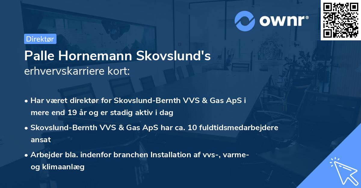 Palle Hornemann Skovslund's erhvervskarriere kort