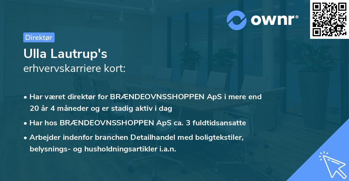 Ulla Lautrup's erhvervskarriere kort