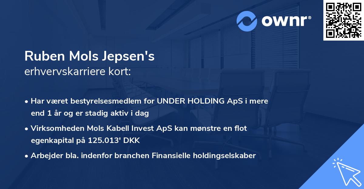 Ruben Mols Jepsen's erhvervskarriere kort