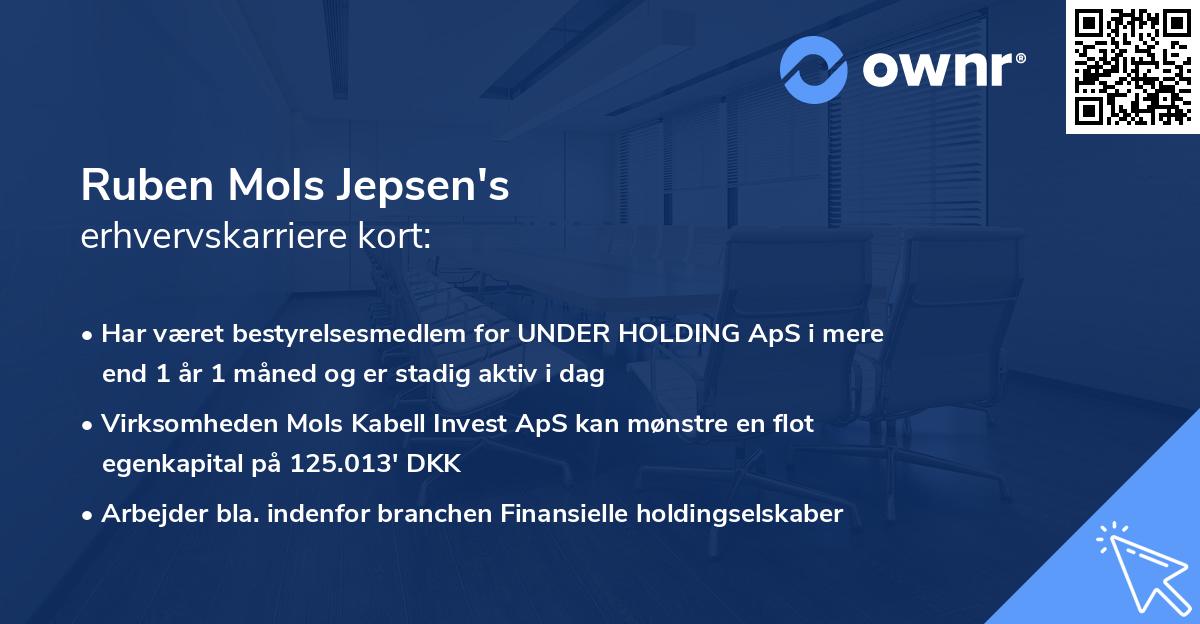 Ruben Mols Jepsen's erhvervskarriere kort