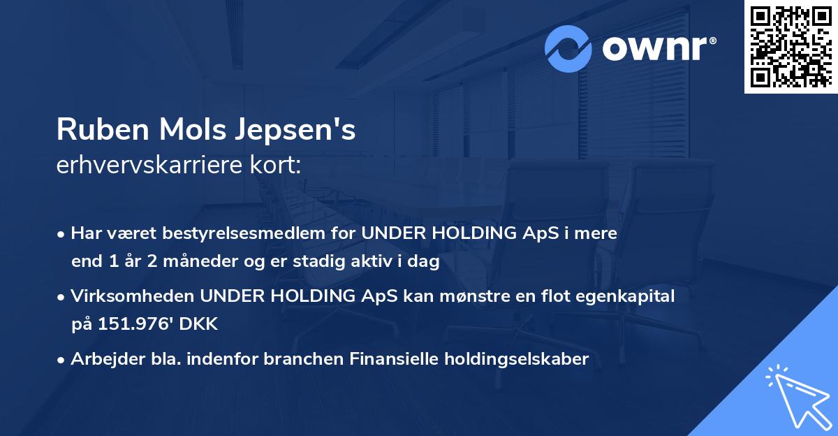 Ruben Mols Jepsen's erhvervskarriere kort