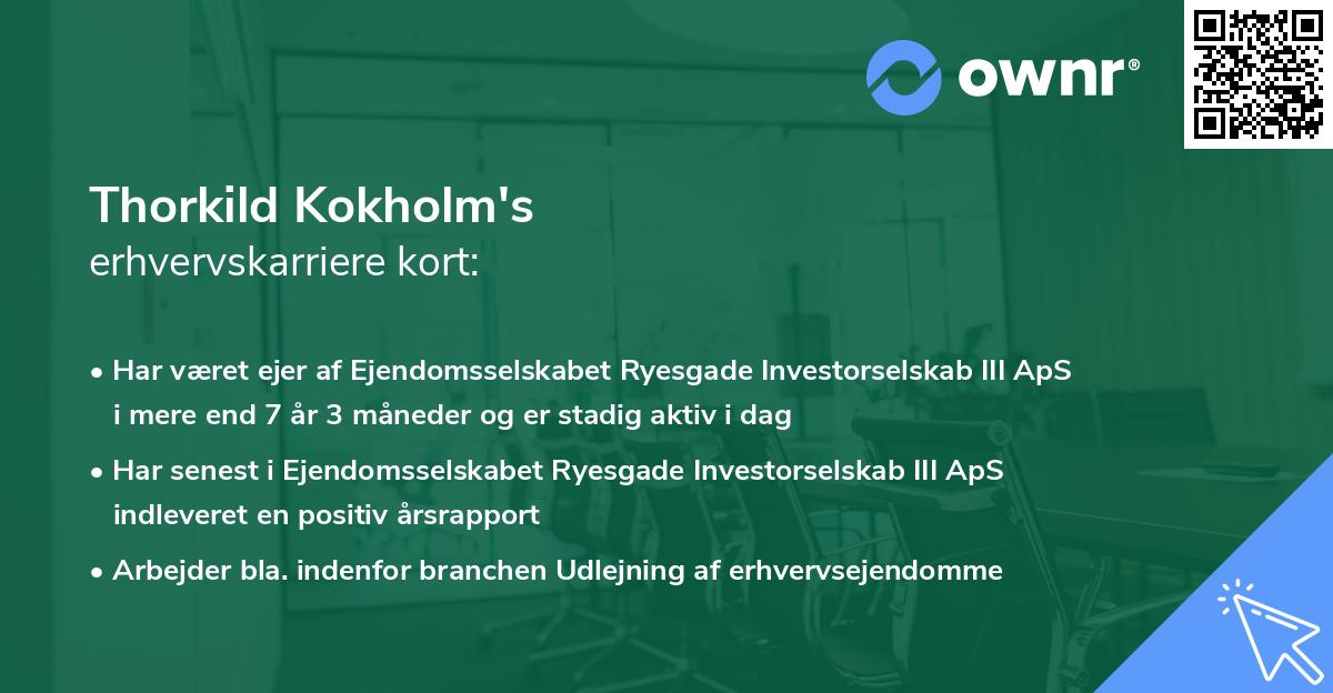 Thorkild Kokholm's erhvervskarriere kort