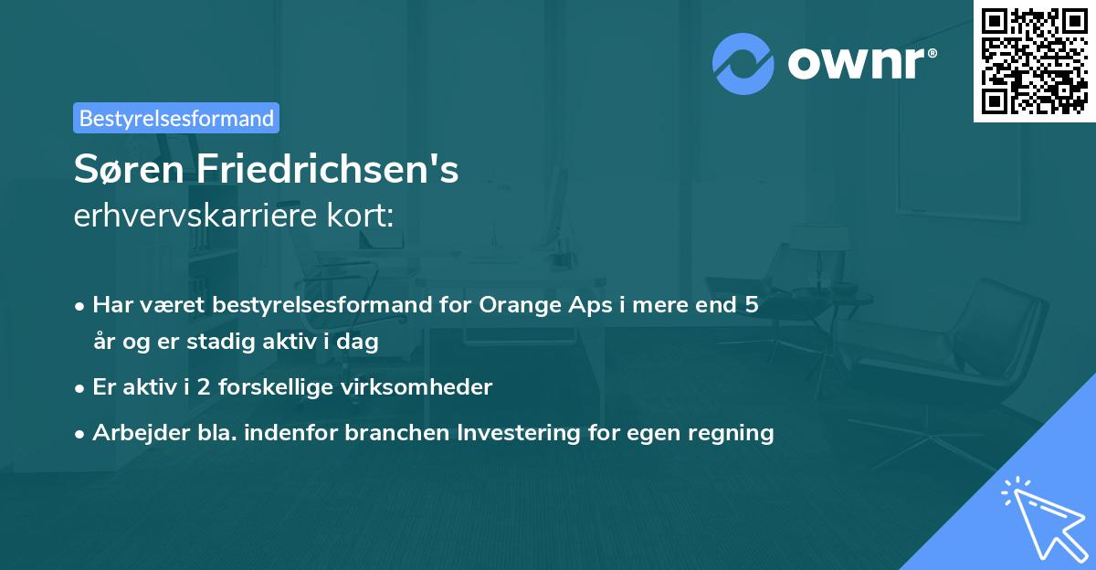 Søren Friedrichsen's erhvervskarriere kort