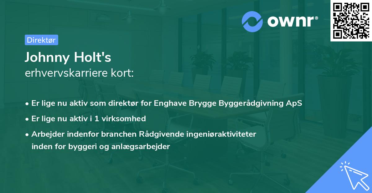 Johnny Holt's erhvervskarriere kort