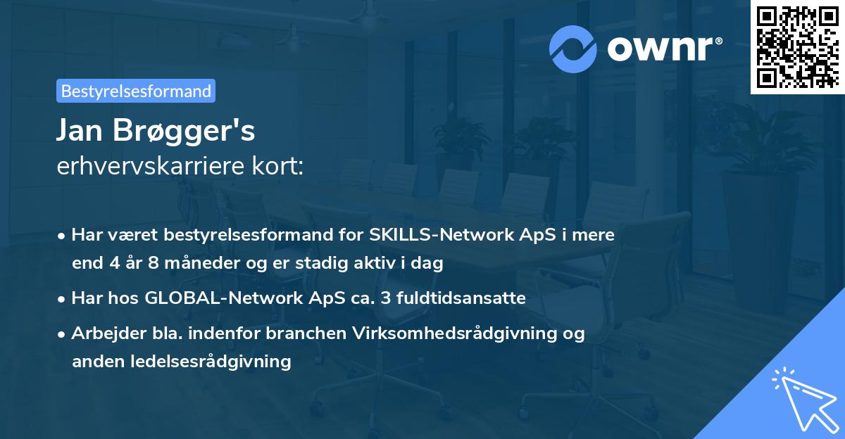 Jan Brøgger's erhvervskarriere kort