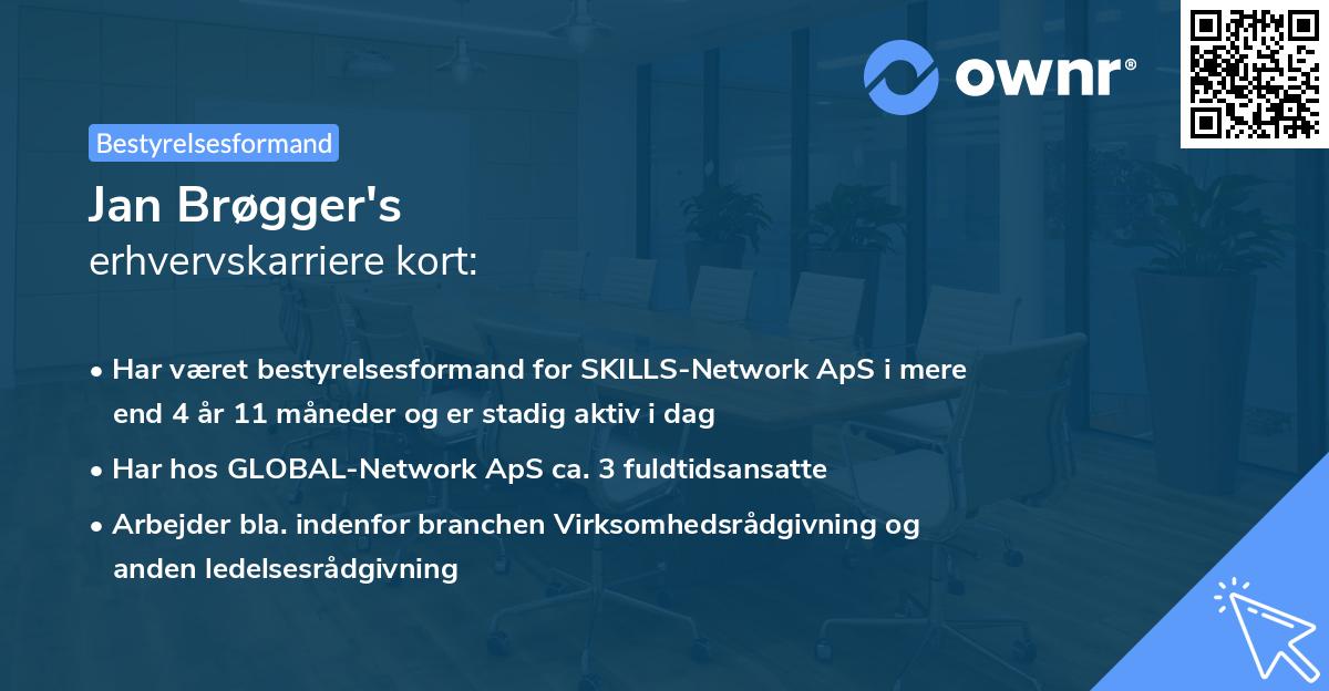 Jan Brøgger's erhvervskarriere kort