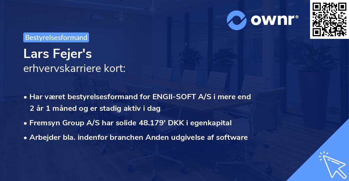 Lars Fejer's erhvervskarriere kort