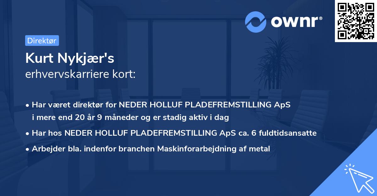 Kurt Nykjær's erhvervskarriere kort
