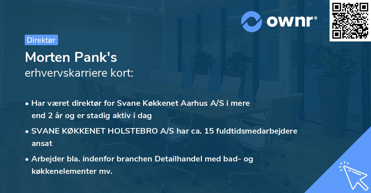 Morten Pank's erhvervskarriere kort