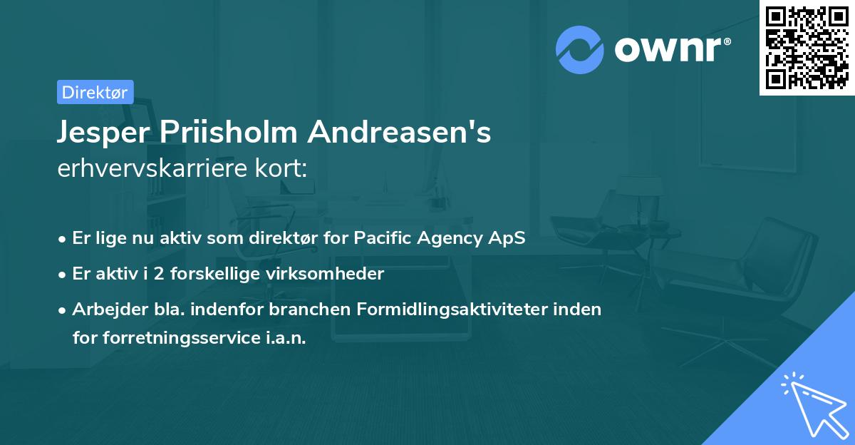 Jesper Priisholm Andreasen's erhvervskarriere kort