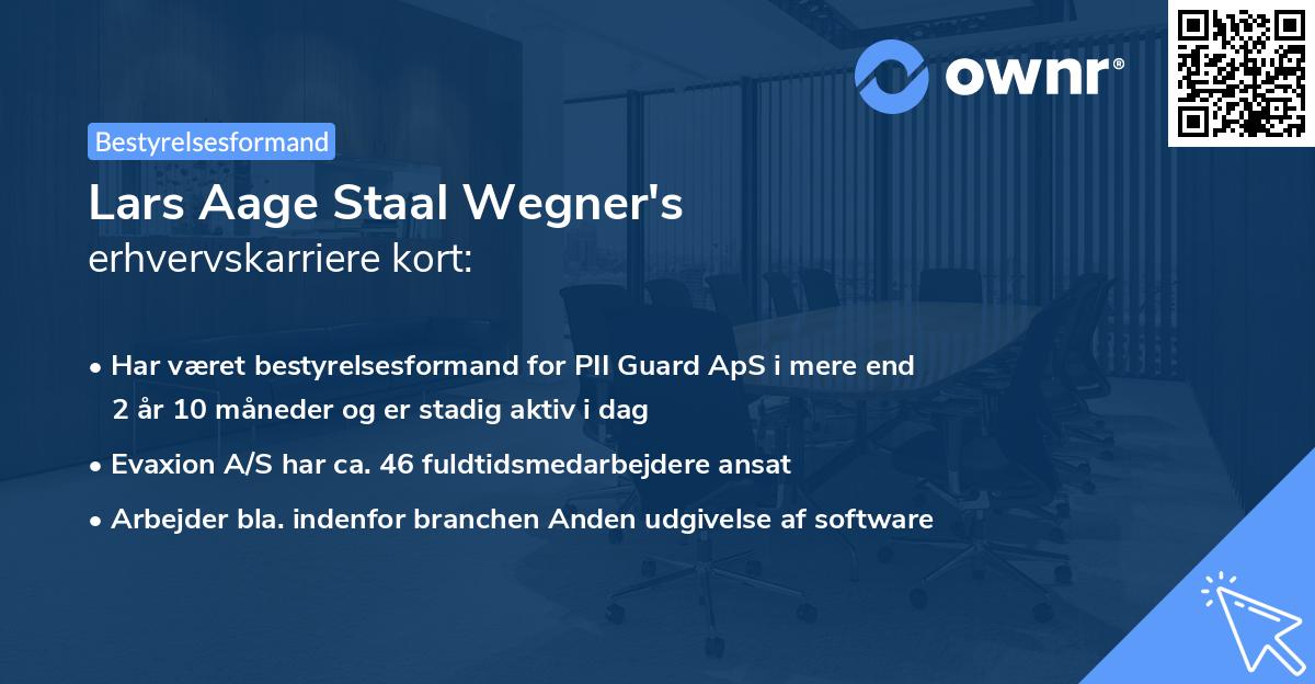 Lars Aage Staal Wegner's erhvervskarriere kort