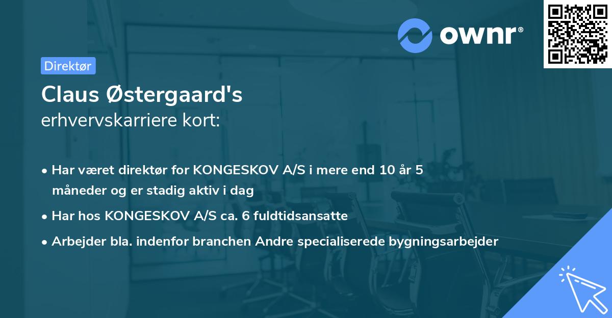 Claus Østergaard's erhvervskarriere kort