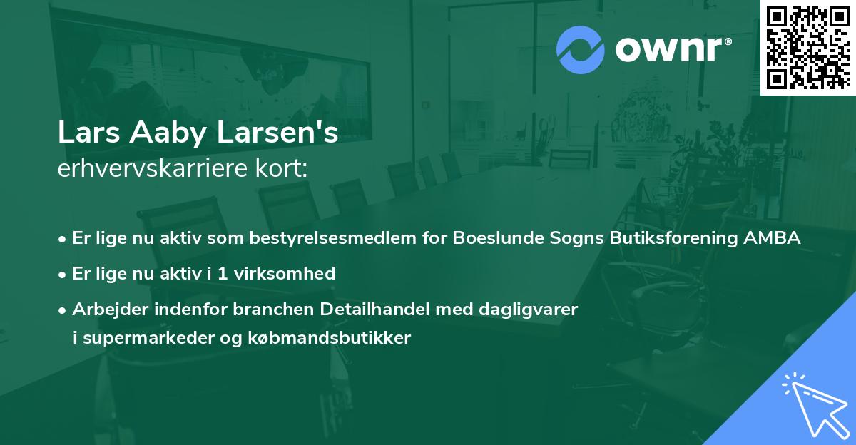 Lars Aaby Larsen's erhvervskarriere kort