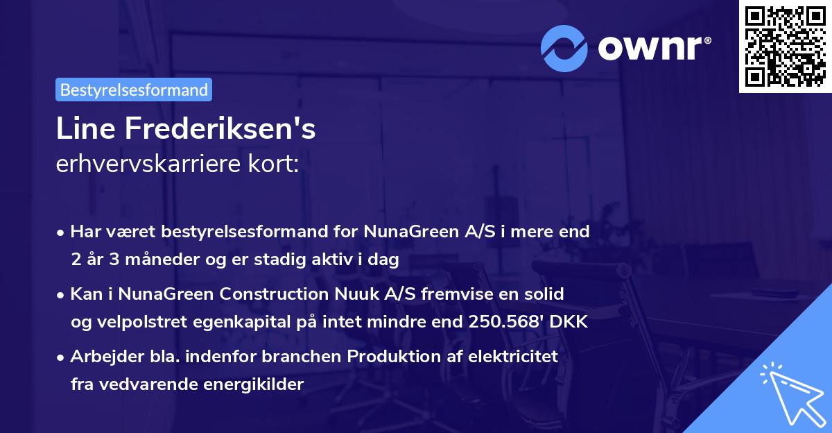 Line Frederiksen's erhvervskarriere kort