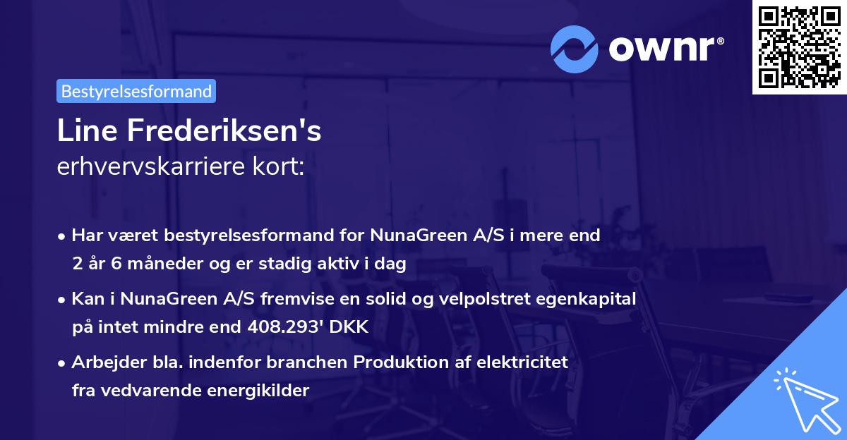 Line Frederiksen's erhvervskarriere kort