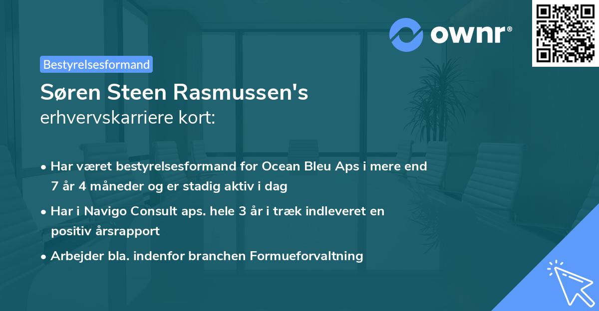Søren Steen Rasmussen's erhvervskarriere kort