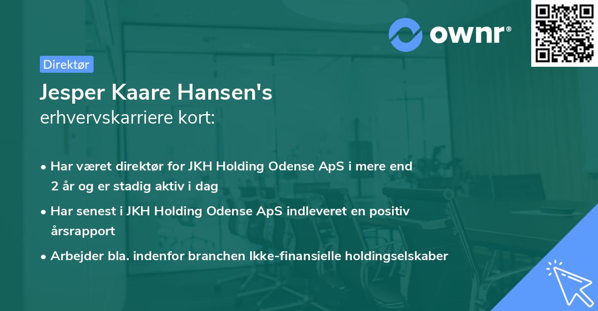 Jesper Kaare Hansen's erhvervskarriere kort