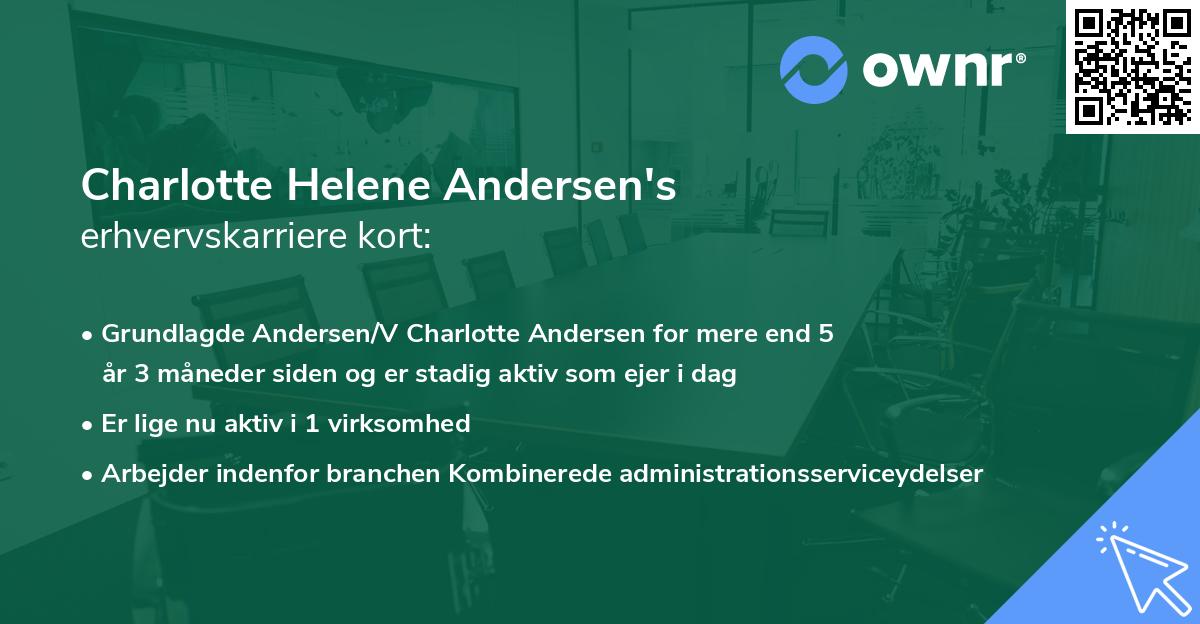 Charlotte Helene Andersen's erhvervskarriere kort